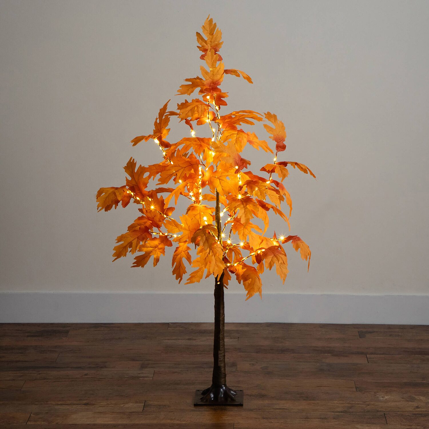 Nearly Natural 4ft Pre-Lit Autumn Maple Lighted Indoor Artificial Tree