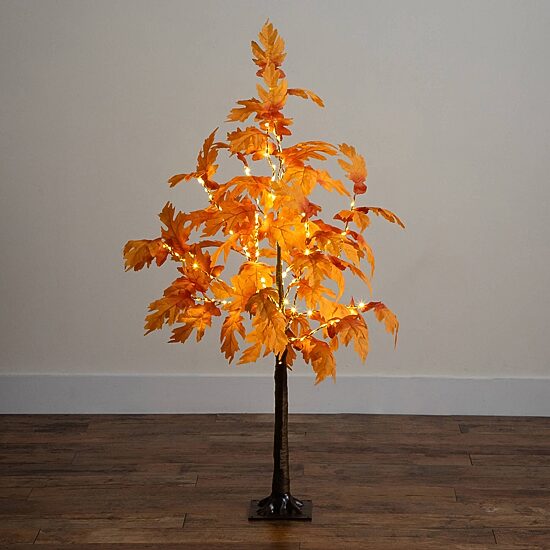 Nearly Natural 4ft Pre-Lit Autumn Maple Lighted Indoor Artificial Tree