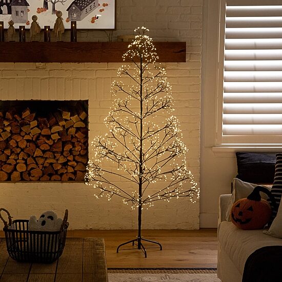 Nearly Natural 6ft Pre-Lit Halloween Starburst Lighted Indoor Artificial Tree