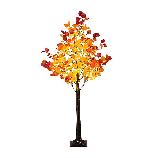 Nearly Natural 5ft Autumn Eucalyptus Lighted Indoor Artificial Tree
