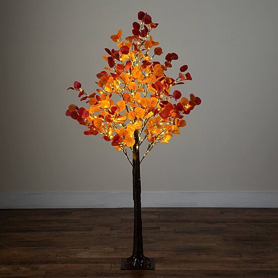 Nearly Natural 5ft Autumn Eucalyptus Lighted Indoor Artificial Tree