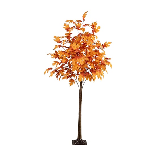 Nearly Natural 7ft Pre-Lit Autumn Maple Fall Lighted Indoor Artificial Tree