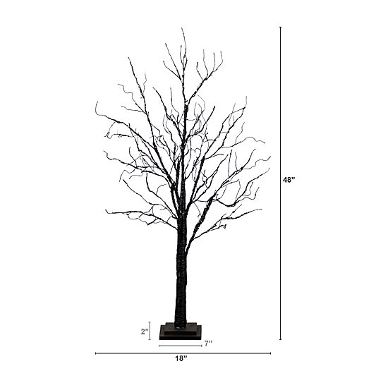 Nearly Natural 4ft Pre-Lit Halloween Twig Lighted Indoor Artificial Tree