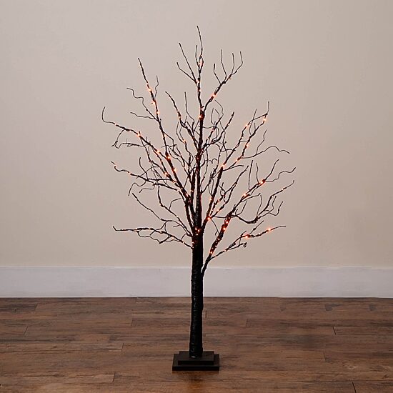 Nearly Natural 4ft Pre-Lit Halloween Twig Lighted Indoor Artificial Tree