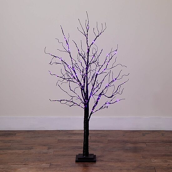 Nearly Natural 4ft Pre-Lit Halloween Twig Lighted Indoor Artificial Tree