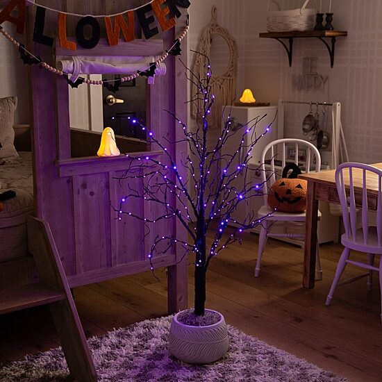 Nearly Natural 4ft Pre-Lit Halloween Twig Lighted Indoor Artificial Tree