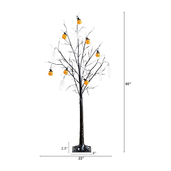 Nearly Natural 5ft Pre-Lit Halloween Pumpkins Lighted Indoor Artificial Tree