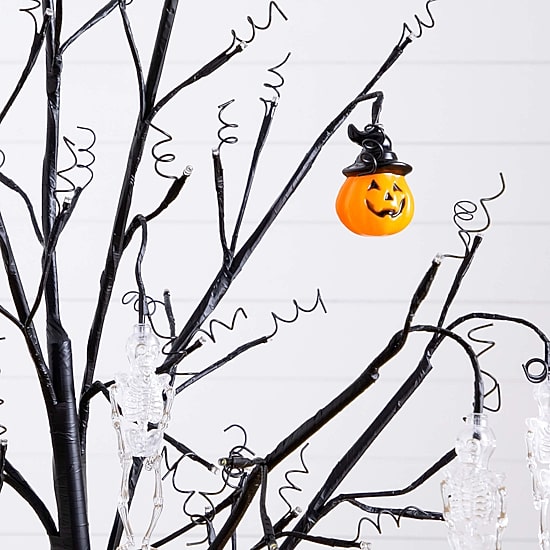 Nearly Natural 5ft Pre-Lit Halloween Pumpkins Lighted Indoor Artificial Tree