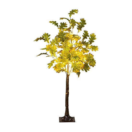 Nearly Natural 4ft Pre-Lit Green Autumn Oak Lighted Indoor Artificial Tree