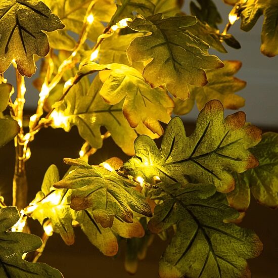 Nearly Natural 4ft Pre-Lit Green Autumn Oak Lighted Indoor Artificial Tree