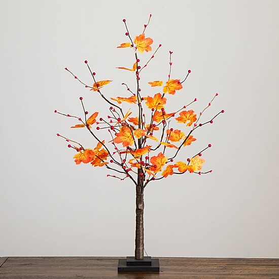 Nearly Natural 3ft Autumn Maple Fall Lighted Indoor Artificial Tree