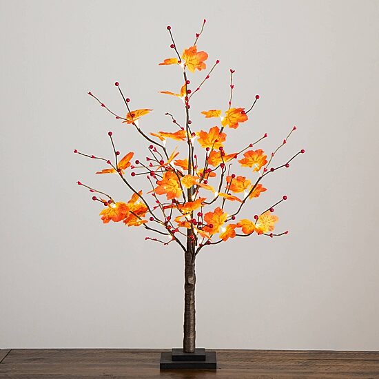 Nearly Natural 3ft Autumn Maple Fall Lighted Indoor Artificial Tree