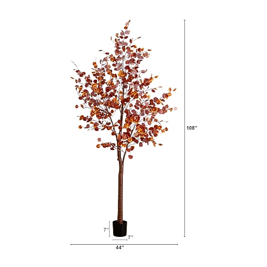 Nearly Natural 9ft Pre-Lit Autumn Eucalyptus Lighted Indoor Artificial Tree