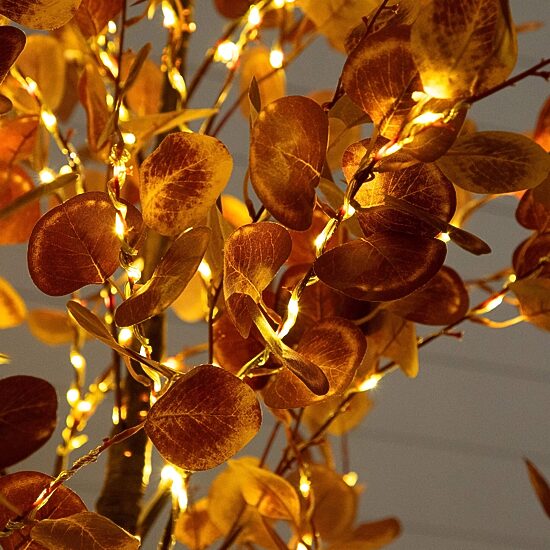 Nearly Natural 9ft Pre-Lit Autumn Eucalyptus Lighted Indoor Artificial Tree