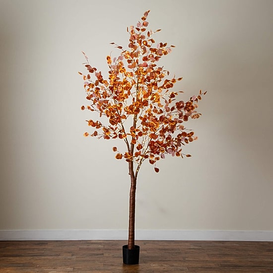 Nearly Natural 9ft Pre-Lit Autumn Eucalyptus Lighted Indoor Artificial Tree
