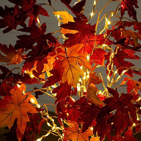 Nearly Natural 5ft Pre-Lit Autumn Weeping Maple Lighted Indoor Artificial Tree