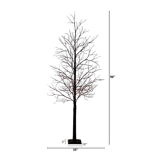 Nearly Natural 8ft Pre-Lit Halloween Twig Lighted Indoor Artificial Tree