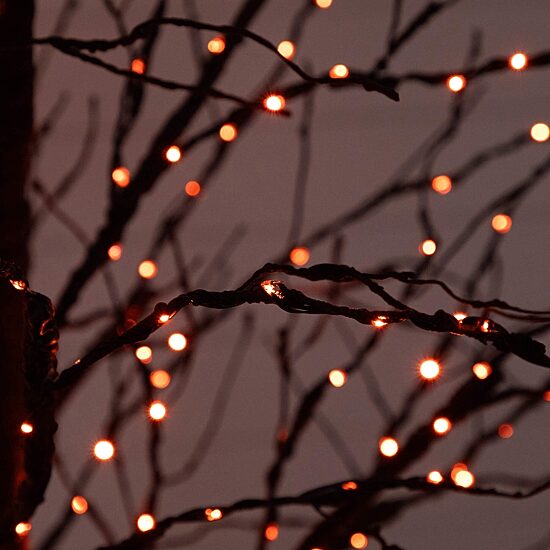 Nearly Natural 8ft Pre-Lit Halloween Twig Lighted Indoor Artificial Tree