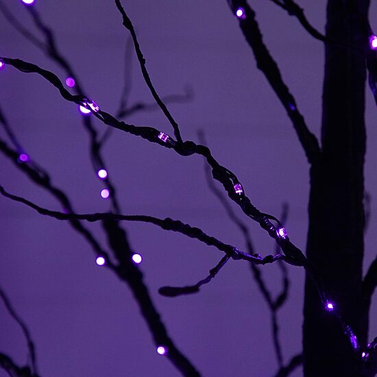 Nearly Natural 8ft Pre-Lit Halloween Twig Lighted Indoor Artificial Tree