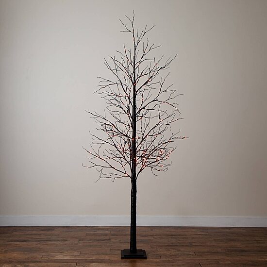 Nearly Natural 8ft Pre-Lit Halloween Twig Lighted Indoor Artificial Tree