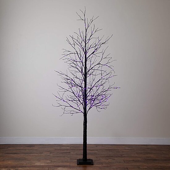 Nearly Natural 8ft Pre-Lit Halloween Twig Lighted Indoor Artificial Tree