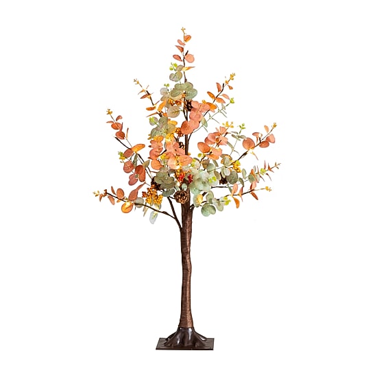 Nearly Natural 3ft Pre-Lit Autumn Eucalyptus Lighted Indoor Artificial Tree