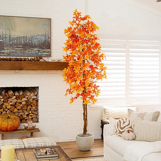 Nearly Natural 9ft Deluxe Maple Fall Indoor Artificial Tree