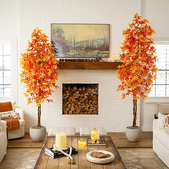 Nearly Natural 9ft Deluxe Maple Fall Indoor Artificial Tree