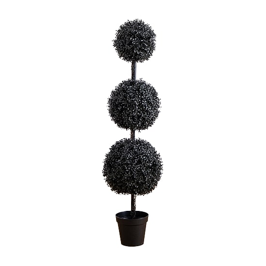 Nearly Natural 5ft Uv Black Boxwood Ball Topiary In/Out Indoor Outdoor Artificial Tree