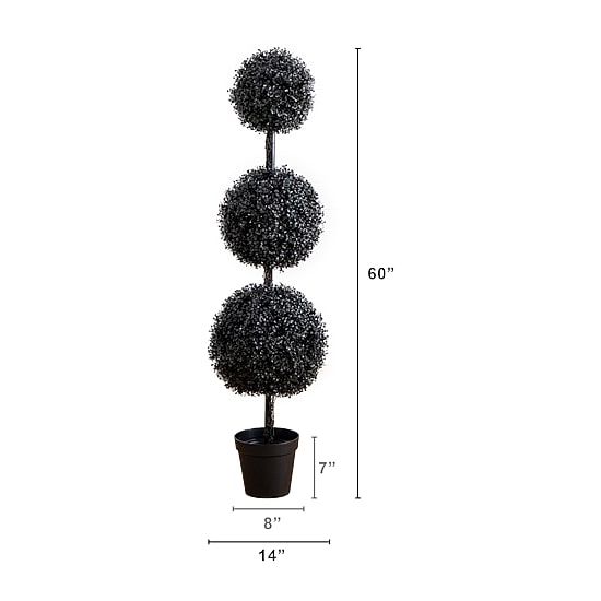 Nearly Natural 5ft Uv Black Boxwood Ball Topiary In/Out Indoor Outdoor Artificial Tree