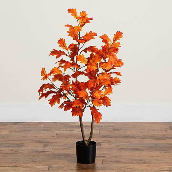 Nearly Natural 3ft Autumn Oak Indoor Artificial Tree