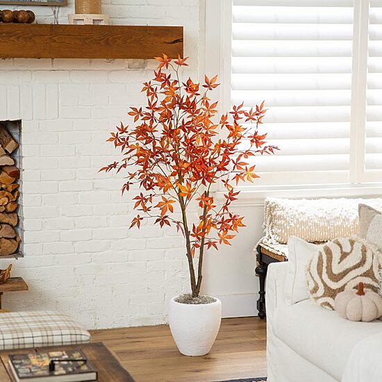 Nearly Natural 5ft Autumn Maple Indoor Artificial Tree