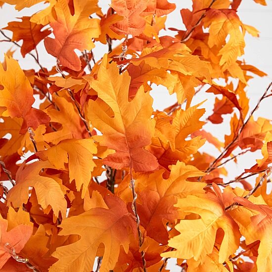 Nearly Natural 8ft Pre-Lit Autumn Maple Lighted Indoor Artificial Tree