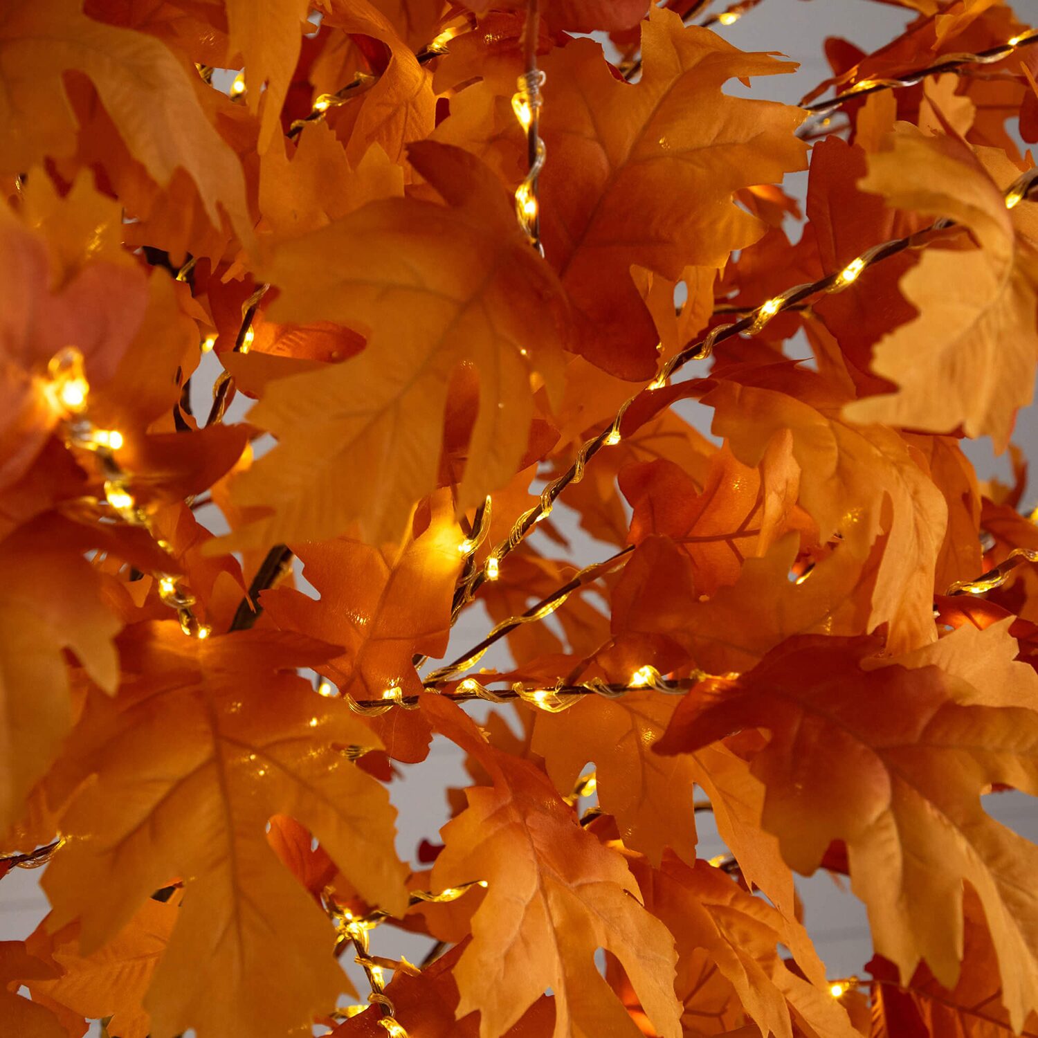 Nearly Natural 8ft Pre-Lit Autumn Maple Lighted Indoor Artificial Tree