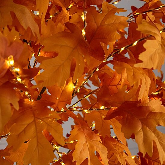 Nearly Natural 8ft Pre-Lit Autumn Maple Lighted Indoor Artificial Tree