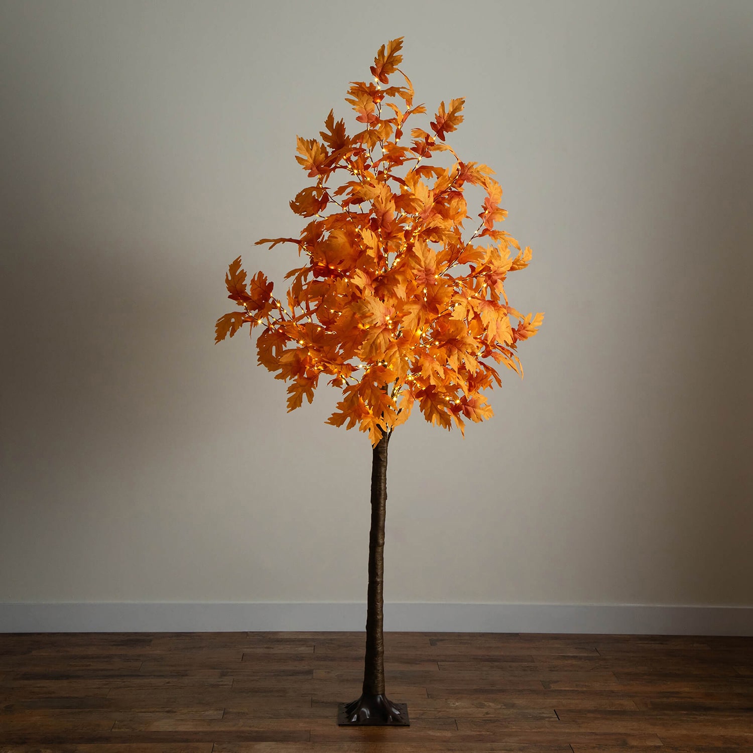 Nearly Natural 8ft Pre-Lit Autumn Maple Lighted Indoor Artificial Tree