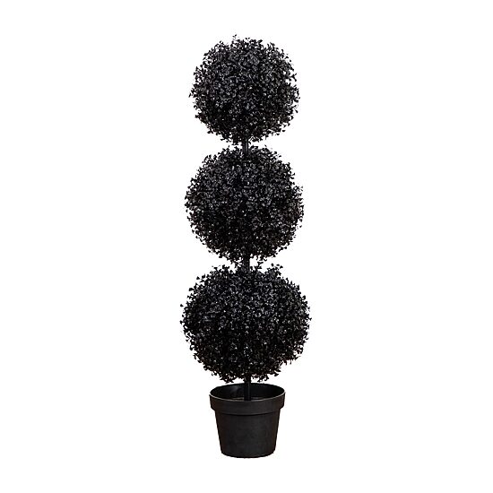 Nearly Natural 3ft Uv Black Boxwood Topiary In/Out Indoor Outdoor Artificial Tree