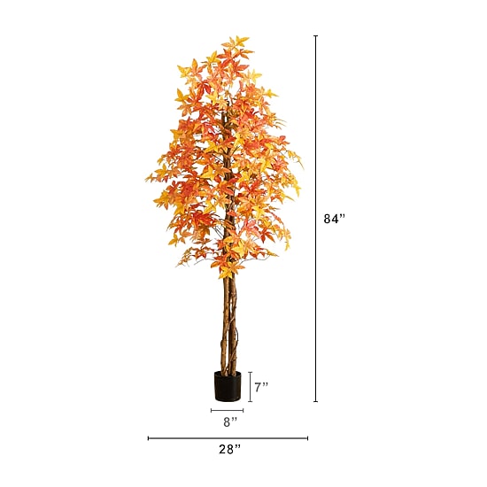 Nearly Natural 7ft Deluxe Autumn Maple Indoor Artificial Tree