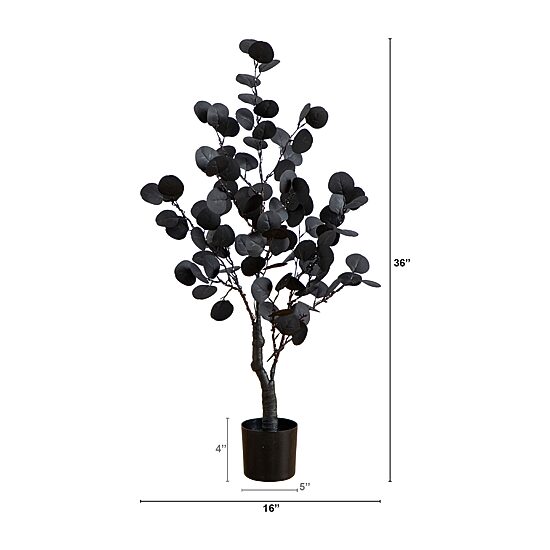 Nearly Natural Eucalyptus Lighted Indoor Artificial Tree