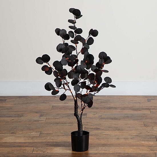 Nearly Natural Eucalyptus Lighted Indoor Artificial Tree