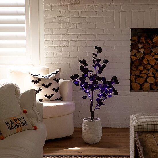 Nearly Natural Eucalyptus Lighted Indoor Artificial Tree
