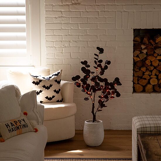 Nearly Natural Eucalyptus Lighted Indoor Artificial Tree
