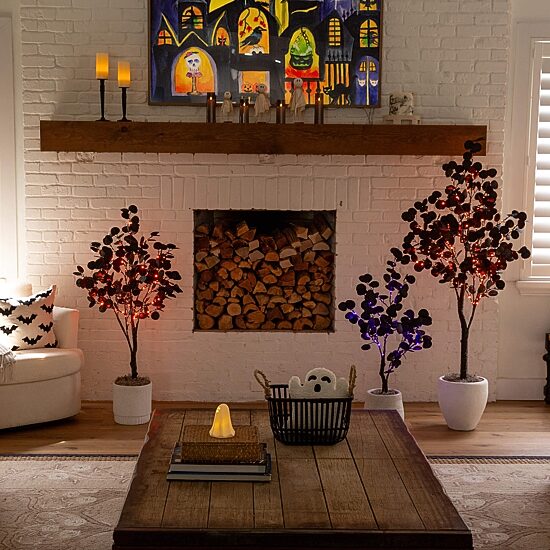 Nearly Natural Eucalyptus Lighted Indoor Artificial Tree