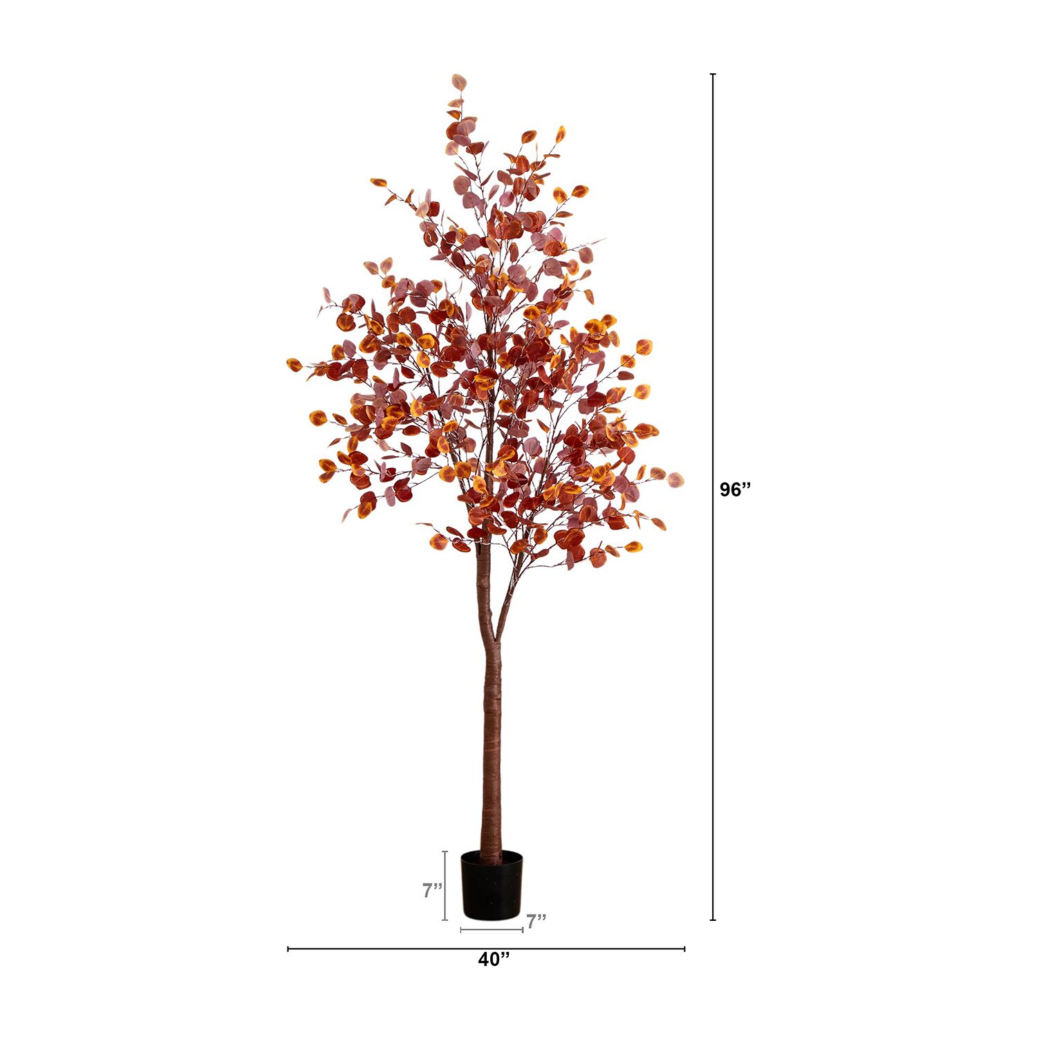Nearly Natural 8ft Pre-Lit Eucalyptus Lighted Indoor Artificial Tree