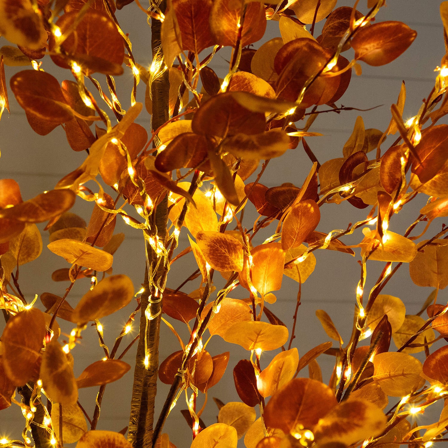Nearly Natural 8ft Pre-Lit Eucalyptus Lighted Indoor Artificial Tree