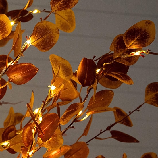 Nearly Natural 8ft Pre-Lit Eucalyptus Lighted Indoor Artificial Tree