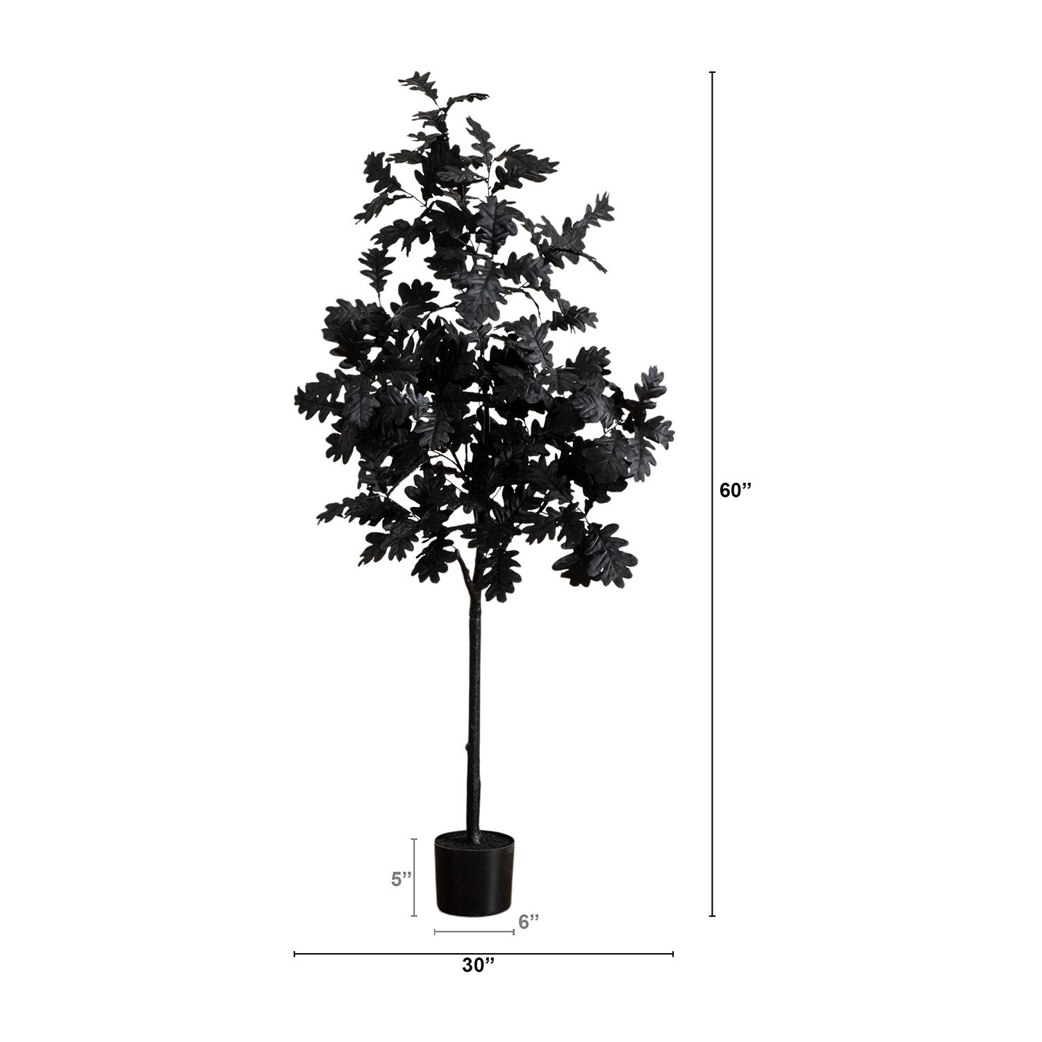 Nearly Natural 5ft Black Oak Halloween Indoor Artificial Tree