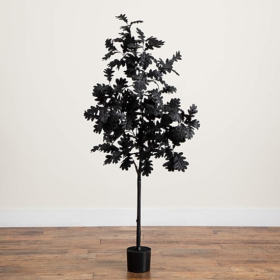 Nearly Natural 5ft Black Oak Halloween Indoor Artificial Tree