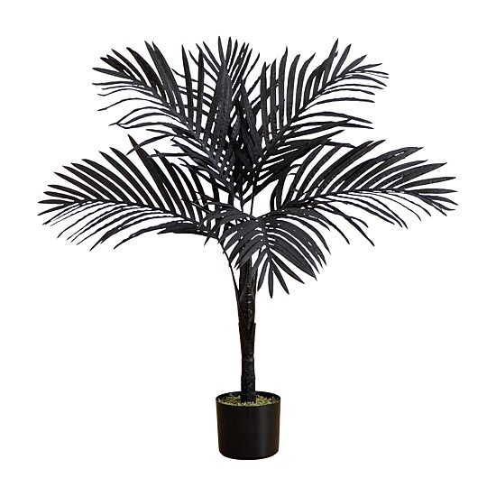 Nearly Natural 3ft Halloween Black/Gold Cane Indoor Artificial Tree