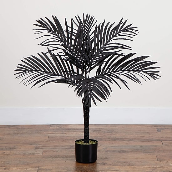 Nearly Natural 3ft Halloween Black/Gold Cane Indoor Artificial Tree